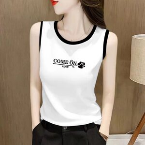 
Summer new pure cotton camisole women's loose, slim and fashionable large size bottoming shirt sleeveless T-shirt top