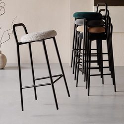 Bar Stool Modern Minimalist Round Stool High Chair Bar Chair Ktv Cashier Front Desk Stackable Home Bar Stool