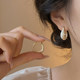 Plain ring dripping glaze autumn and winter earrings for women, light luxury design, high-end ear buckle and earrings, 2024 new hot style temperament earrings