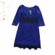 Spring and Autumn New Women's Round Neck and Clipart Sleeve Glitter Silk Knitted Dress Slim Back Zipper Pullover Mid Skirt A16