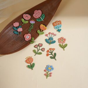 
Colorful flower embroidery cloth patch diy schoolbag hat decoration patch down clothes patch patch pants hole patch