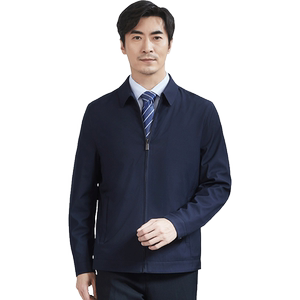 
Hongdu Men's Jacket Spring and Autumn Style Business Casual Zipper Business Clothes Work Wear Middle-aged Men's Jacket