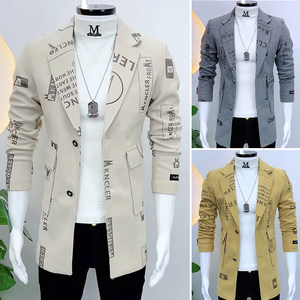 Autumn and winter coat male bombing street temperament fashion men's Mao woolen coat Korean version of the slim trend net red mid -length trench coat
