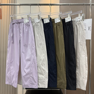 
Order from a major factory! Adjustable lace-up hip-covering slim overalls, casual silhouette trousers, machete pants, sickle pants for women