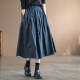 New spring and summer fat mm retro temperament plaid pocket large size belly-covering A-line skirt for women's elastic waist plaid skirt