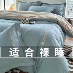 High-End Four-Piece Set of Pure Cotton 2026 New Model 100% Washed Cotton Bed Sheet and Duvet Cover Three-Piece Set 4 Bedding Items