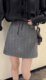 Iron diamond short skirt large size A-line skirt autumn and winter wool high waist slim hip cover skirt cover hips small fragrance skirt pants
