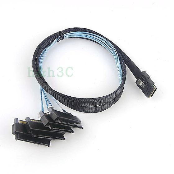 Brand new one to four Mini SAS cable SFF8087 to 8482 4SAS hard drive data cable 29P SATA power supply