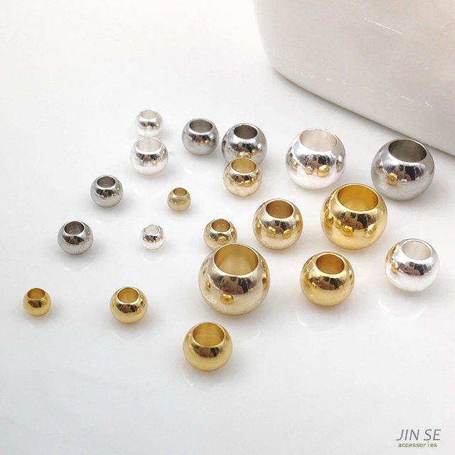 18K14K real gold plated color-preserving large hole beads separated by beads wheel beads handmade diy loose beads beaded necklace jewelry accessories