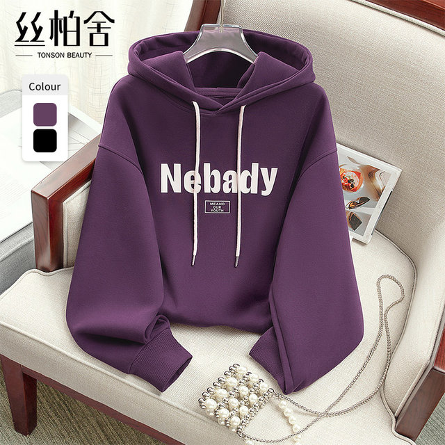 Cypress House Hooded Sweatshirt 2025 Spring New Women's Fashion Falling Shoulder Long Sleeve Drawstring Letter Pattern Top