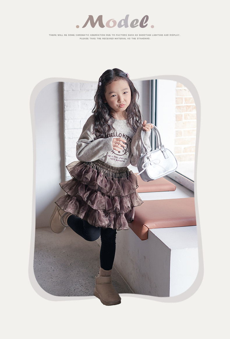 女童网纱蓬蓬裙半身裙夏季新款蛋糕裙宝宝百褶裙tutu裙2024