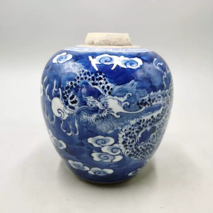 時代物　中国元時代　染付け　青花瓷　龍罐　時代物 時代物 中国元時代 染付け 青花瓷 龍罐 時代物