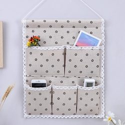 Fabric Storage Hanging Bag, Wall-Mounted Storage Bag, Multi-Layer Hanging Pocket Behind the Door, Home Student Dormitory Storage Organizer