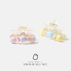 Cute Cartoon Rabbit Five-Pointed Star Hair Clip for Women, High Ponytail Clip, Exquisite Shark Clip, Small Half-Tied Hair Clip