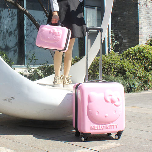 hellokitty旅行箱卡通可爱行李箱女儿童拉杆箱18寸登机箱红色婚箱