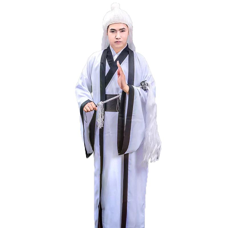 漢服古裝男古代老者服裝影視老翁仙人道士服大俠先生演出戲服租賃-Taobao 