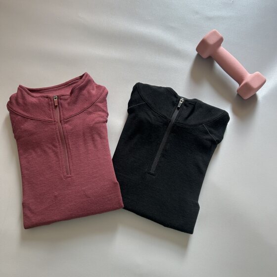 
100% beautiful slave merino women's spring and autumn sports T-shirt slim and slim quick-drying breathable pullover stand collar outdoor