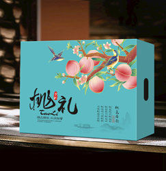 Peach Packaging Carton Gift Box Yellow Peach Nectarine Carry Box Peach Thickened Shipping Box Foam Tray