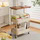 Small cart lathe nightstand movable side snack storage rack household floor-to-ceiling bedside tea table table living room