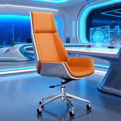 Computer Chair for Home Use, Comfortable for Long Sitting, Executive High-End Leather High-Back Reclining Chair, Conference Swivel Chair, Office Chair