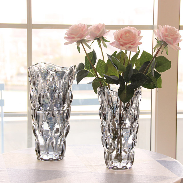 Nordic light luxury crystal glass vase transparent living room hotel ...