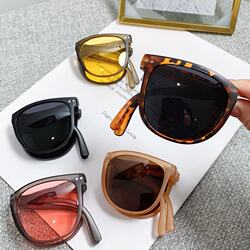 New High-Quality Folding Sunglasses for Women, Fashionable, Compact, Portable, Anti-Uv, Sun Protection, High-End Glasses