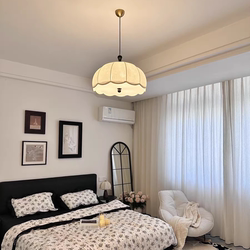 Bedroom Chandelier, Retro Style, Personalized Design, Fabric, Ancient Pattern, Restaurant Bar, Solid Wood, Warm and Romantic Room Lighting