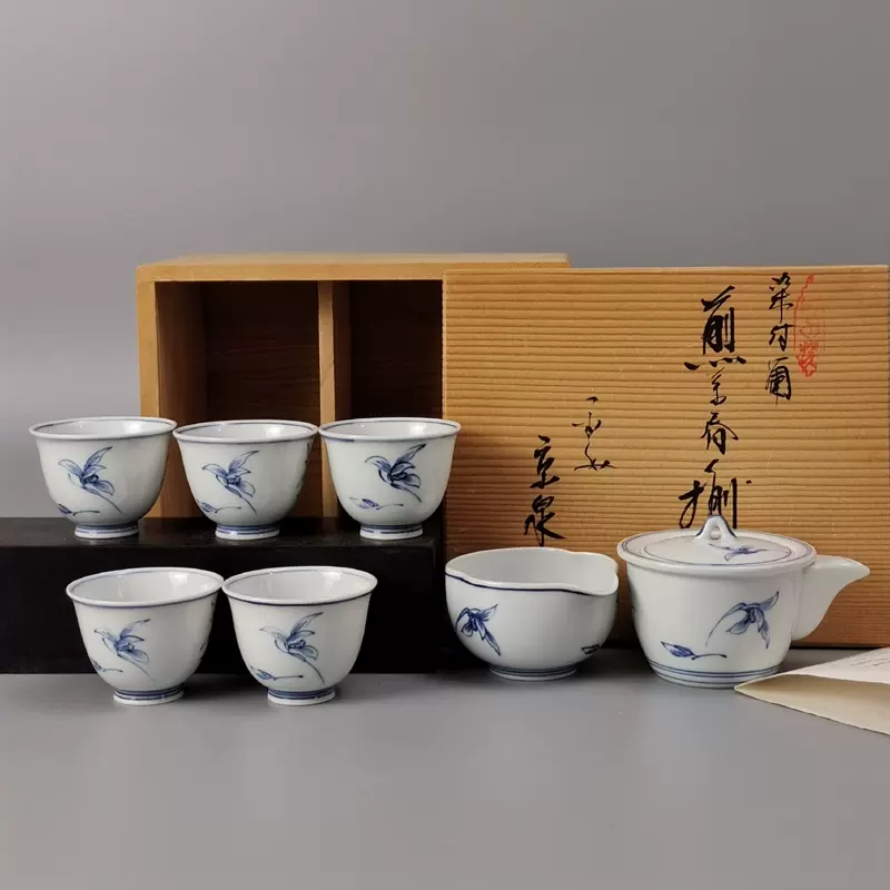 憧れの No,1 平安京泉作 伊良保三島 煎茶器揃 宝瓶 共箱 茶道具 陶芸 