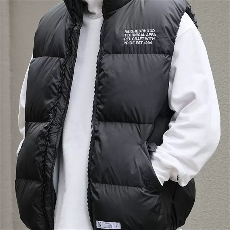 NEIGHBORHOOD NBHD DOWN VEST.PE 防风机能字母刺绣羽绒马甲背心-Taobao