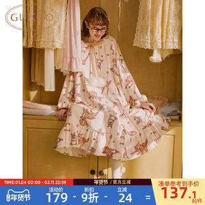 
Gukoo/Gutshell nightgown women's winter Bambi joint new plush warm women's home wear nightgown D
