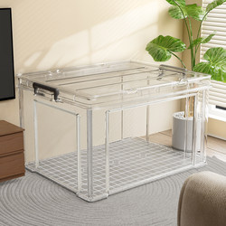Jiabanshou Thickened Large Capacity Extra Large Transparent Storage Box Wardrobe Clothes Plastic Household Box Toy Organizer Box