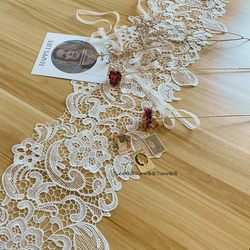 Lace table runner European style embroidery hollow flower strip