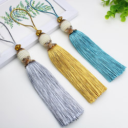 Tassel Decoration Curtain Hanging Ball Pendant Table Runner Pillow Tassel Curtain Head Hanging Ornament Decorative Pearl Accessories Materials