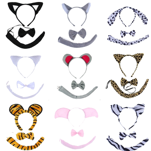 Six -1 dressing cartoon animal performance, the head of the head jewelry, the neckline of the animal 3 pieces of rabbits