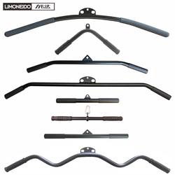 High Pull-Down Long and Short Bar Strength Muscle Training Handle Pull Back Wide and Narrow Distance Straight Bar Curved Bar Fitness Accessories
