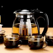 Ấm trà, bộ ấm trà, ấm trà thủy tinh, dung tích lớn, lọc, ấm trà nhiệt độ cao gia dụng, ấm đun nước nóng, ấm đơn bình trà bộ ấm chén royal bone