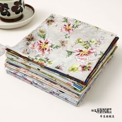 Women's Pure Cotton Handkerchief, Old-Fashioned Nostalgic Thin Handkerchief, Cotton Printed Floral Handkerchief, Sweat-Wiping Square Towel, Gift
