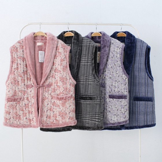 Japan's buckle half -entangled ultra -thick original three -layer three -layer thickened men and women cotton jacket couple vest home