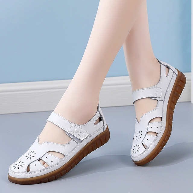 Genuine leather sandals for women, spring and summer, comfortable, soft ...