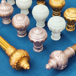 Curtain Rod Decorative End Caps, Universal End Caps, Roman Rod End Caps, Artistic End Caps, Gold and White Vintage Curtain Accessories