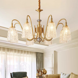 French-Style Living Room Chandelier Main Light Crystal European-Style Dining Room Bedroom American-Style All-Copper Light Luxury Lighting Fixtures Whole House 2025 New Model