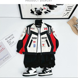 Boys' Autumn Jacket 2026 New Style Little Boy Cool Street Style Clothes Baby Biker Jacket Children's Spring and Autumn Jacket