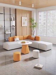 Hall Negotiation Office Leisure Rest Area Sofa Coffee Table Combination Sales Office Bank Company Front Desk Sofa