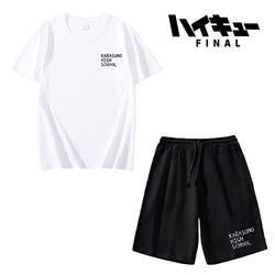 Volleyball Junior Karasuno High School Short Sleeve Hinata Shoyo Kageyama Tobio Cosplay Team Uniform T-Shirt Men's Set Outfit