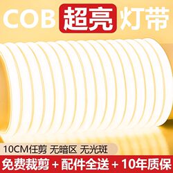 Led Light Strip Super Bright 220V Outdoor Waterproof Self-Adhesive Linear Light Living Room Atmosphere Ceiling Project Cob Soft Light Strip