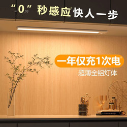 Human Body Sensor Led Cabinet Light with Rechargeable Smart Wireless Self-Adhesive Magnetic Kitchen Wine Cabinet Wardrobe Night Light Strip