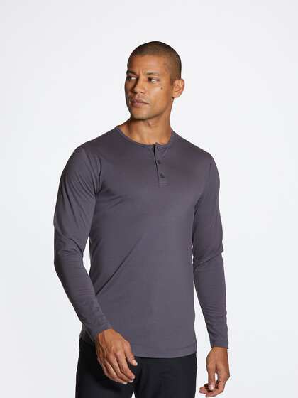 
Sports long-sleeved spring and summer men's open-plate boot Henry collar Kaji American tough guy comfortable fitness slim base T-shirt