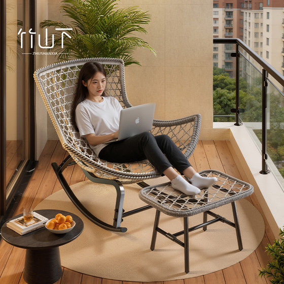 
Rocking chair, household balcony, leisure rattan chair, sun chair, sitting and sleeping, lazy sofa, living room, sleeping lounge chair