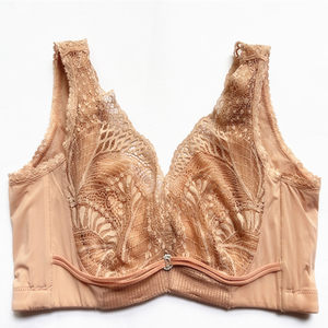 
Branded lace ultra-thin sponge-free large breasts showing small soft steel ring bra push-up and side breast women's underwear 0016