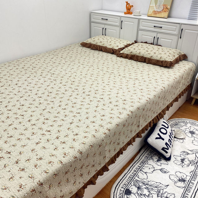 Support customization of three-piece pure cotton tatami set, single-piece cotton kang cover, special four-piece set with quilted thickening and non-slip